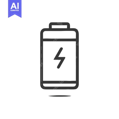Popular premium asset: Battery Icon with Lightning Bolt, Hand-Drawn Style on White Background