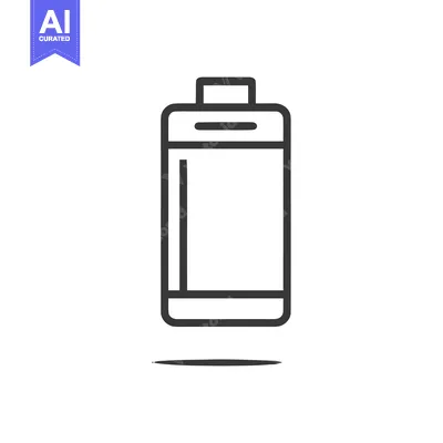Aset desain premium: Minimalist Battery Icon with Subtle Shadow on White Background