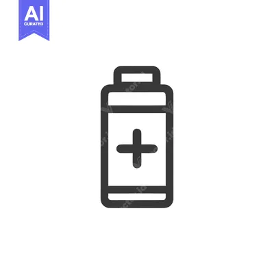 Aset desain premium: Minimalist Pill Bottle Icon with Plus Sign, Dark Gray on White Backgro