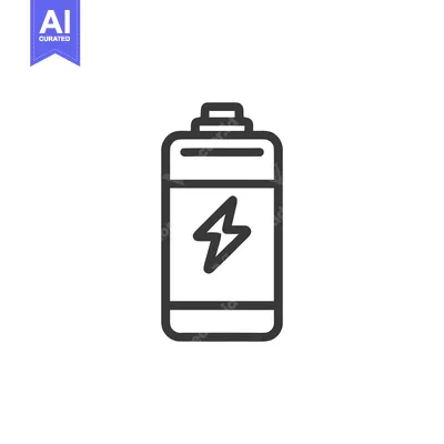 Aset premium populer: Battery Icon with Lightning Bolt, Minimalist Design, Energy Concept