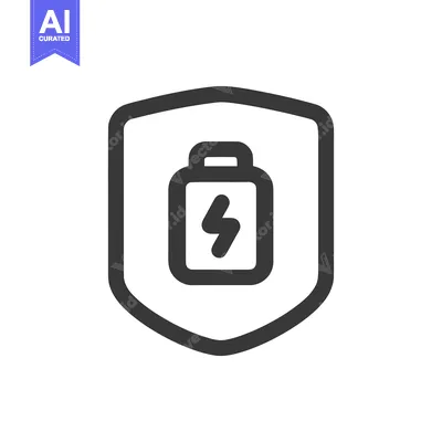 Popular premium asset: Shielded Power: Battery Icon with Lightning Bolt Protection