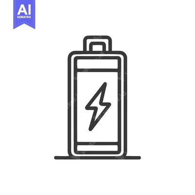 Premium design asset: Minimalist Battery Icon with Lightning Bolt Symbol, Energy Concept