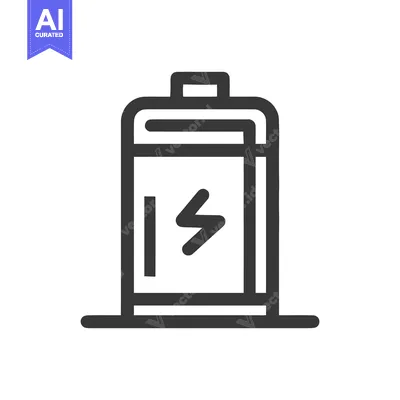 Popular premium asset: Minimalist Battery Icon with Lightning Bolt Symbol, Dark Gray on White