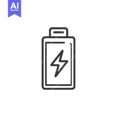 Premium design asset: Battery Icon with Lightning Bolt, Minimalist Design, Energy Symbol