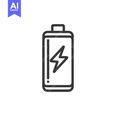 Premium design asset: Minimalist Battery Icon with Lightning Bolt Symbol, Energy Concept