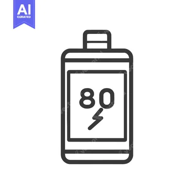 Aset premium populer: Battery Charging 80 Icon Line Art Icon  1154