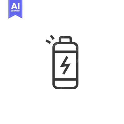 Aset desain premium: Minimalist Battery Icon with Lightning Bolt and Energy Sparkles