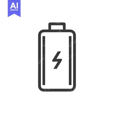 Aset premium populer: Minimalist Battery Icon with Lightning Bolt Symbol on White Background