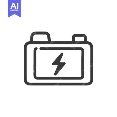 Aset premium populer: Minimalist Battery Icon with Lightning Bolt on White Background