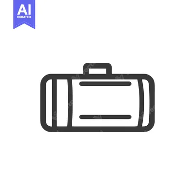 Aset premium populer: Minimalist Suitcase Icon: Simple, Bold Outline on White Background