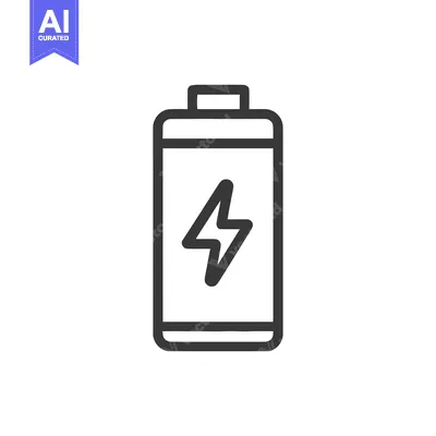 Popular premium asset: Minimalist Battery Icon with Lightning Bolt Symbol on White Background
