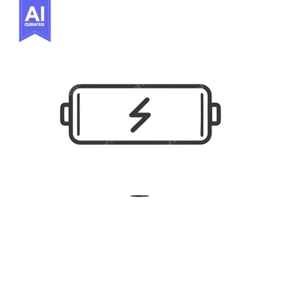 Popular premium asset: Minimalist Battery Icon with Lightning Bolt Symbol on White Background