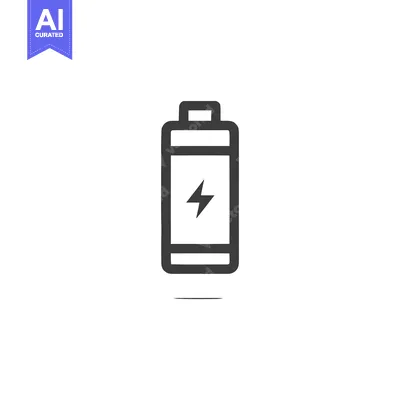 Aset premium populer: Minimalist Battery Icon with Lightning Bolt Symbol and Subtle Shadow