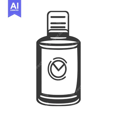 Aset premium populer: A simplified illustration of a bottle with a circular logo