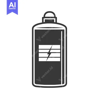 Popular premium asset: A black and white illustration depicting a battery icon for power