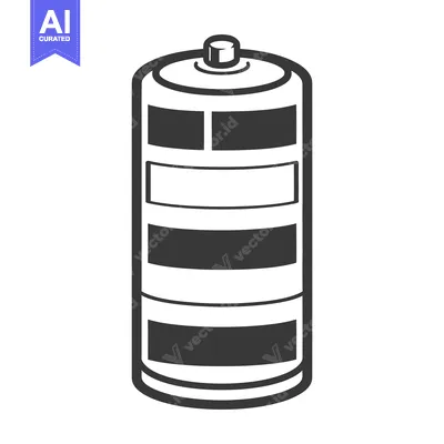 Popular premium asset: Simple monochrome illustration of a cylindrical power cell