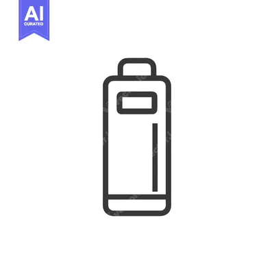 Aset premium populer: Minimalist Battery Icon: Clean, Modern Design on White Background