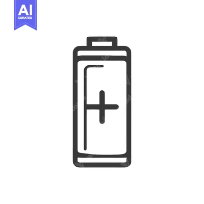Aset premium populer: Minimalist Battery Icon with Positive Charge Symbol in Dark Gray