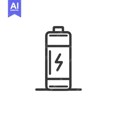 Popular premium asset: Minimalist Battery Icon with Lightning Bolt Symbol on White Background
