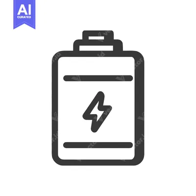 Popular premium asset: Battery Icon with Lightning Bolt Symbol in Dark Gray