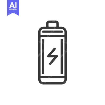 Premium design asset: Minimalist Battery Icon with Lightning Bolt Symbol on White Background