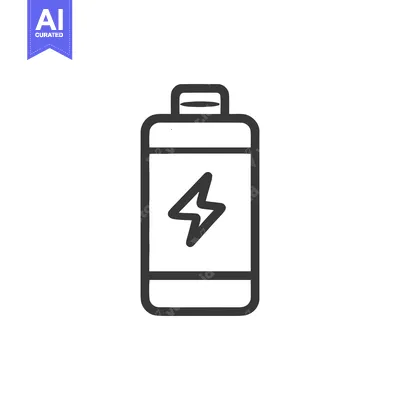 Aset premium populer: Minimalist Battery Icon with Lightning Bolt Symbol on White Background