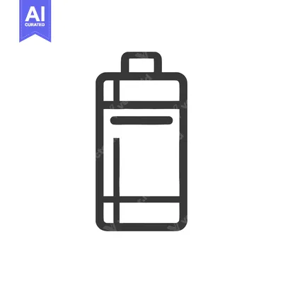 Aset desain premium: Minimalist Battery Icon: Clean Lines, Modern Design, Energy Symbol