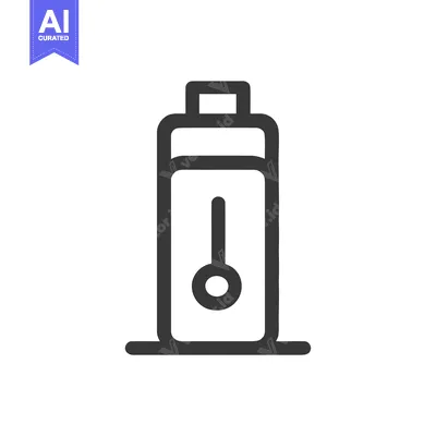 Minimalist Black Outline Icon of a Water Filter Pitcher