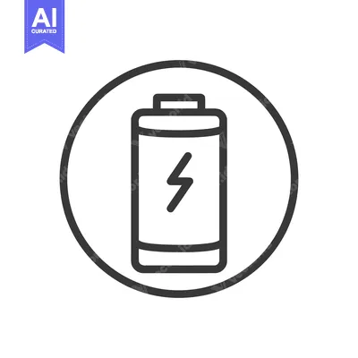 Premium design asset: Battery Icon in Circle, Energy Symbol, Charging Sign, Minimalist Desig