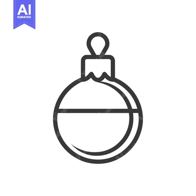 Aset premium populer: A simple graphic illustration of a festive holiday ornament decoration