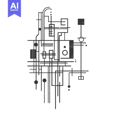 Popular premium asset: Abstract Geometric Graphic Art Featuring Lines Circles And Squares