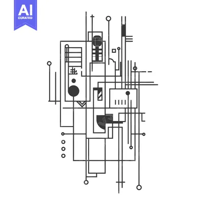 Aset desain premium: An abstract digital illustration showing interconnected lines and shap