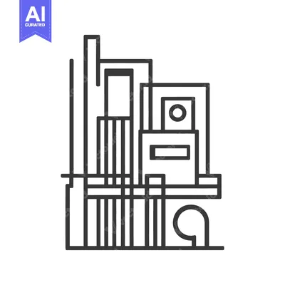 Aset desain premium: An abstract architectural design created from lines and shapes