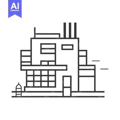 Popular premium asset: Simple Line Drawing Depicting Modernist Residential Architecture Struc