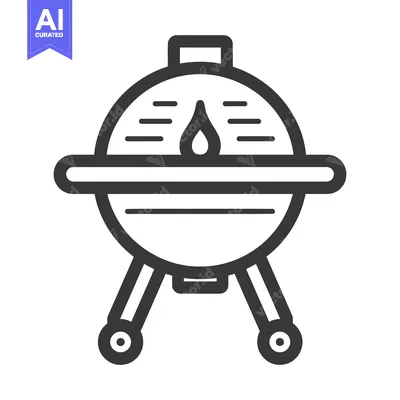A simple illustrated outline of a backyard barbecue grill