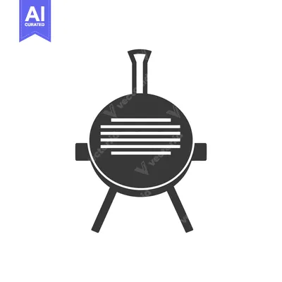 Simple Illustration Depicting A Grill Used For Cooking Food Outdoors