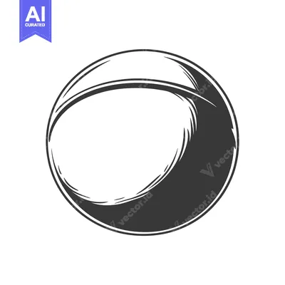 Abstract Illustration of a Rugby Ball with Curved Line Designs