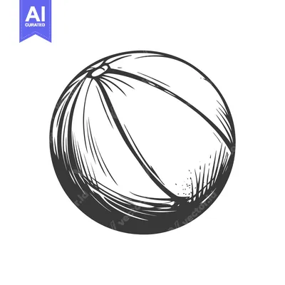 Popular premium asset: Detailed black and white ink drawing of a spherical ball
