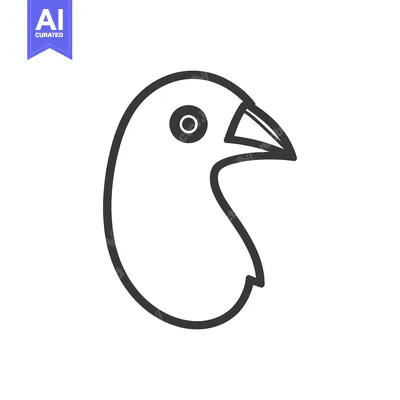 Popular premium asset: A simple black and white outline of a bird portrait