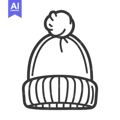 Popular premium asset: A simple drawing depicting a warm knitted winter hat