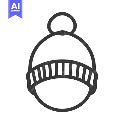 Popular premium asset: A simple line drawing depicting a winter hat design