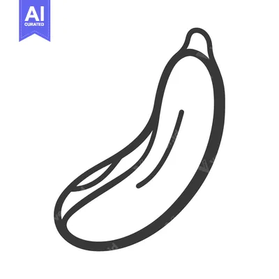 Popular premium asset: A simple black and white illustration of a banana fruit