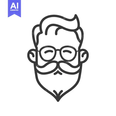 Popular premium asset: Illustration showing the face of a man with spectacles and facial hair