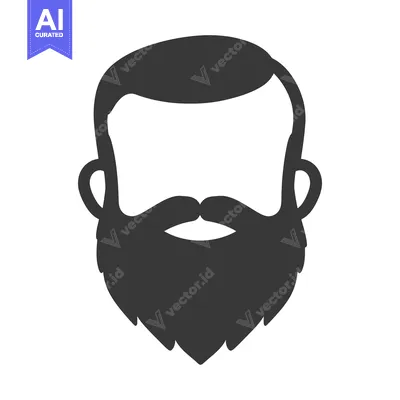 Popular premium asset: Silhouette illustration of a bearded man with detailed haircut design