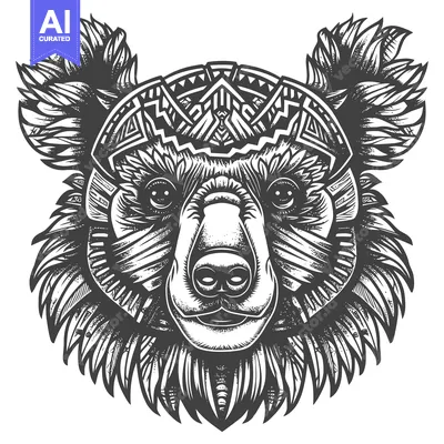 Popular premium asset: Bear Head with Geometric Pattern and Fur