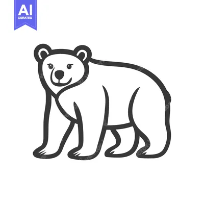 Premium design asset: A stylized illustration shows a friendly bear with happy expression