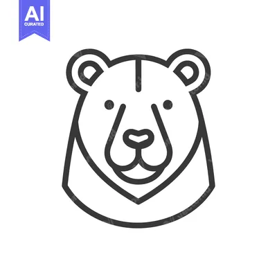 Aset desain premium: A simplified illustration of a grizzly bear face profile
