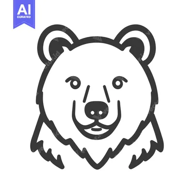 Popular premium asset: A simple vector illustration of a bear face with an open mouth