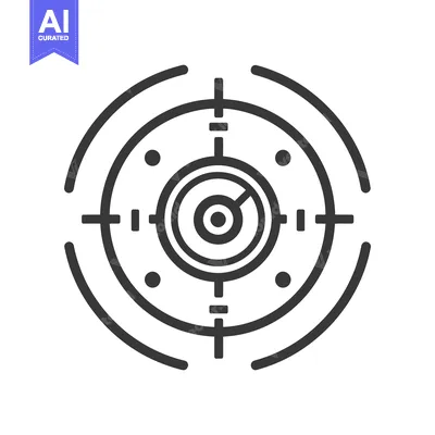 Aset premium populer: A simple graphic illustration of a target crosshair with circles
