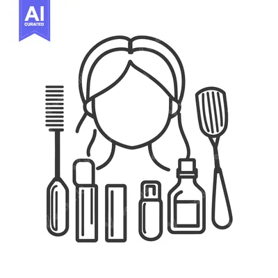Popular premium asset: An illustration showing beauty products for personal grooming and care